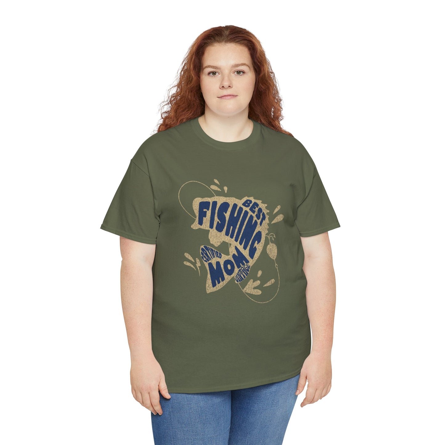 "CERTIFIEDFIED FISHING MOM" Unisex Heavy Cotton Tee