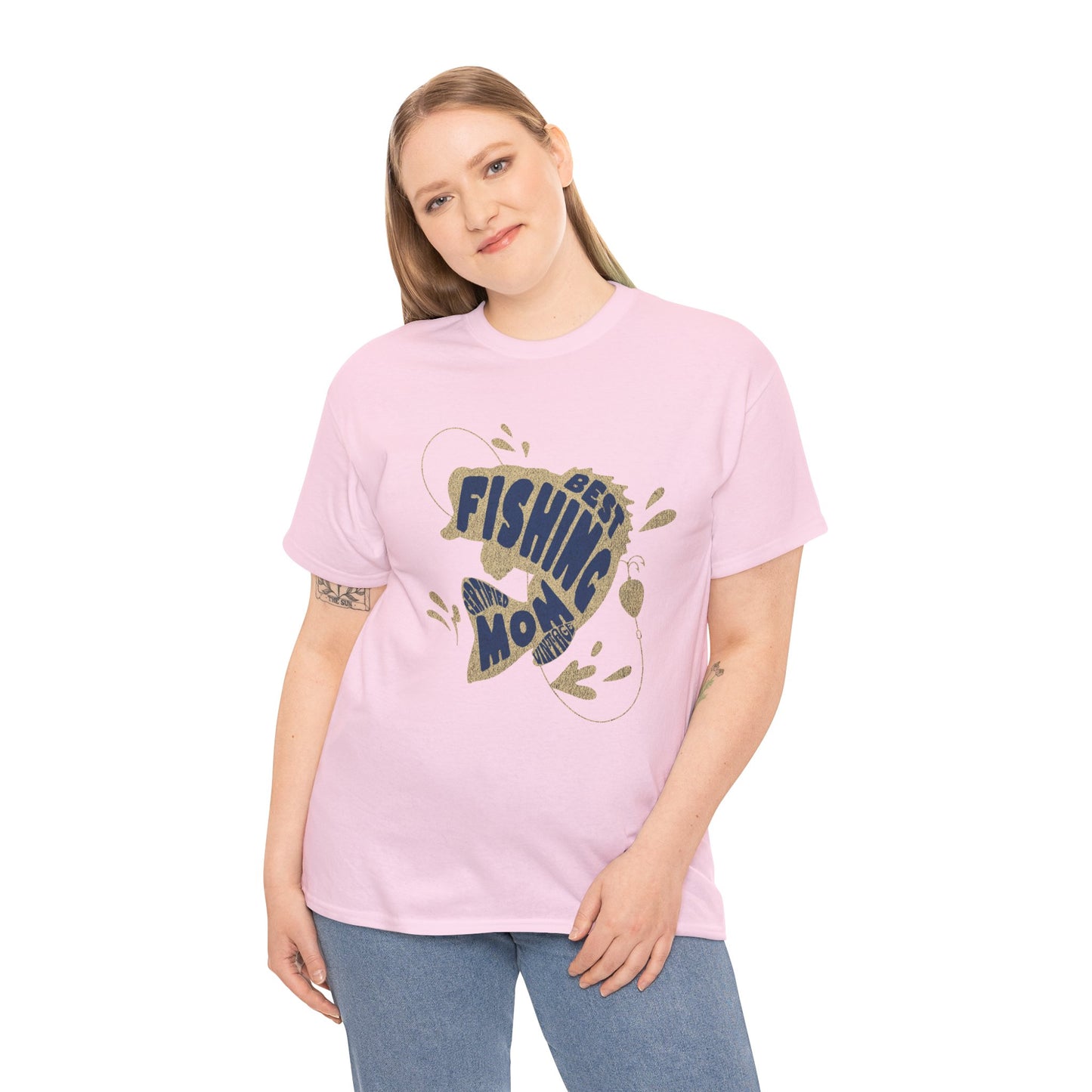 "CERTIFIEDFIED FISHING MOM" Unisex Heavy Cotton Tee