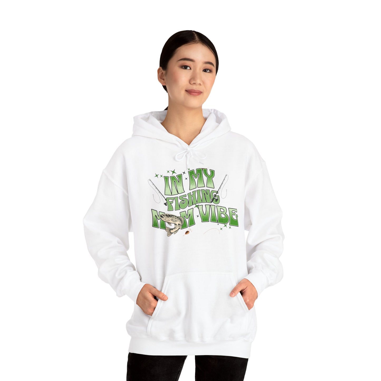 "FISHING MOM VIBE"Unisex Heavy Blend™ Hooded Sweatshirt