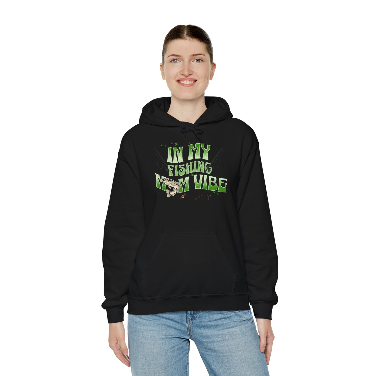 "FISHING MOM VIBE"Unisex Heavy Blend™ Hooded Sweatshirt