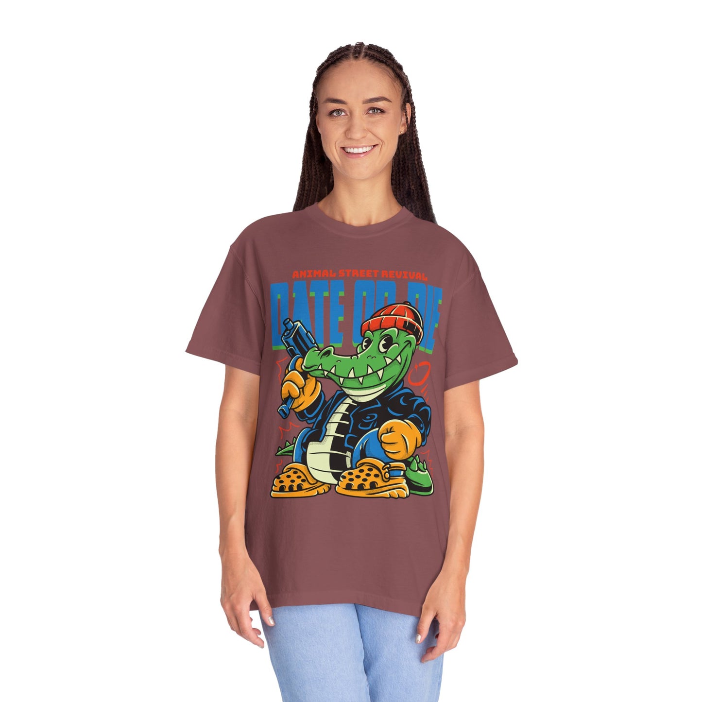 Retro Cartoon Alligator T-Shirt, Fun Graphic Tee, Casual Summer Wear, Gift for Animators, Quirky Fashion, Unique Streetwear