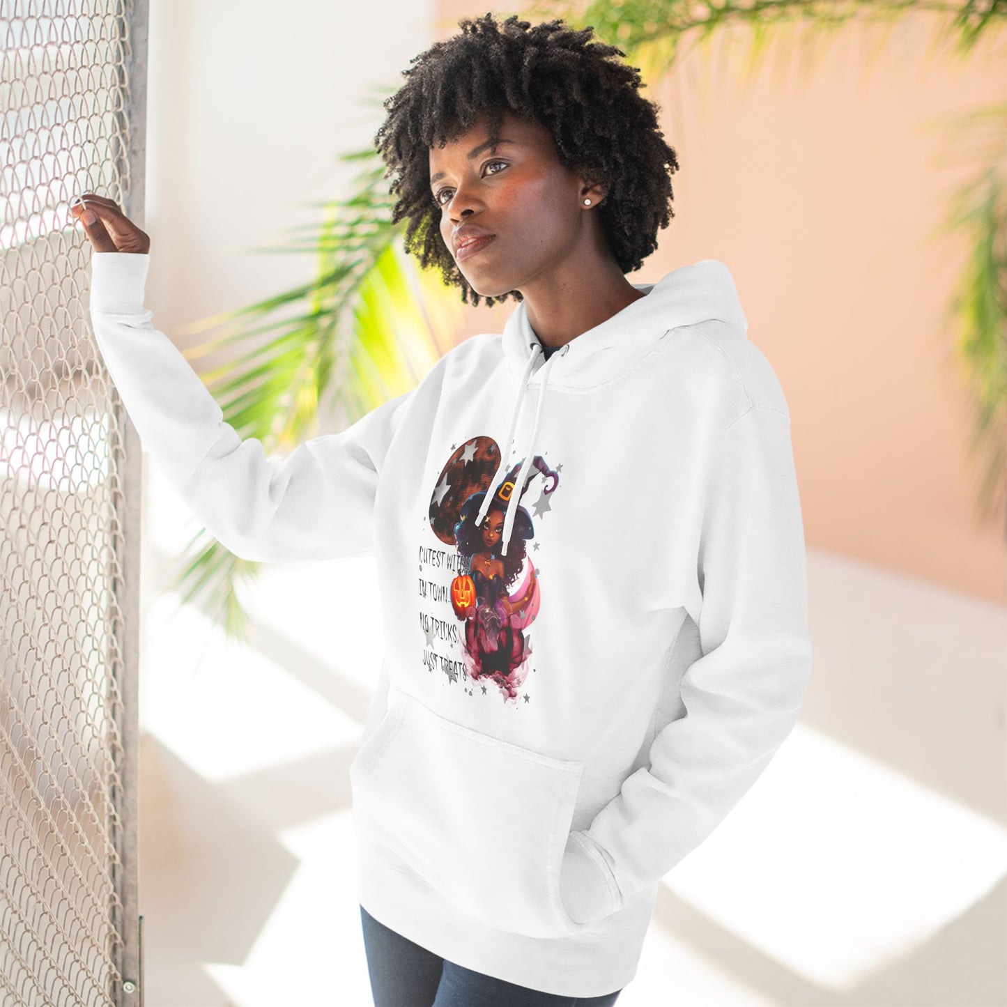 "Cutest Witch"Three-Panel Fleece Hoodie