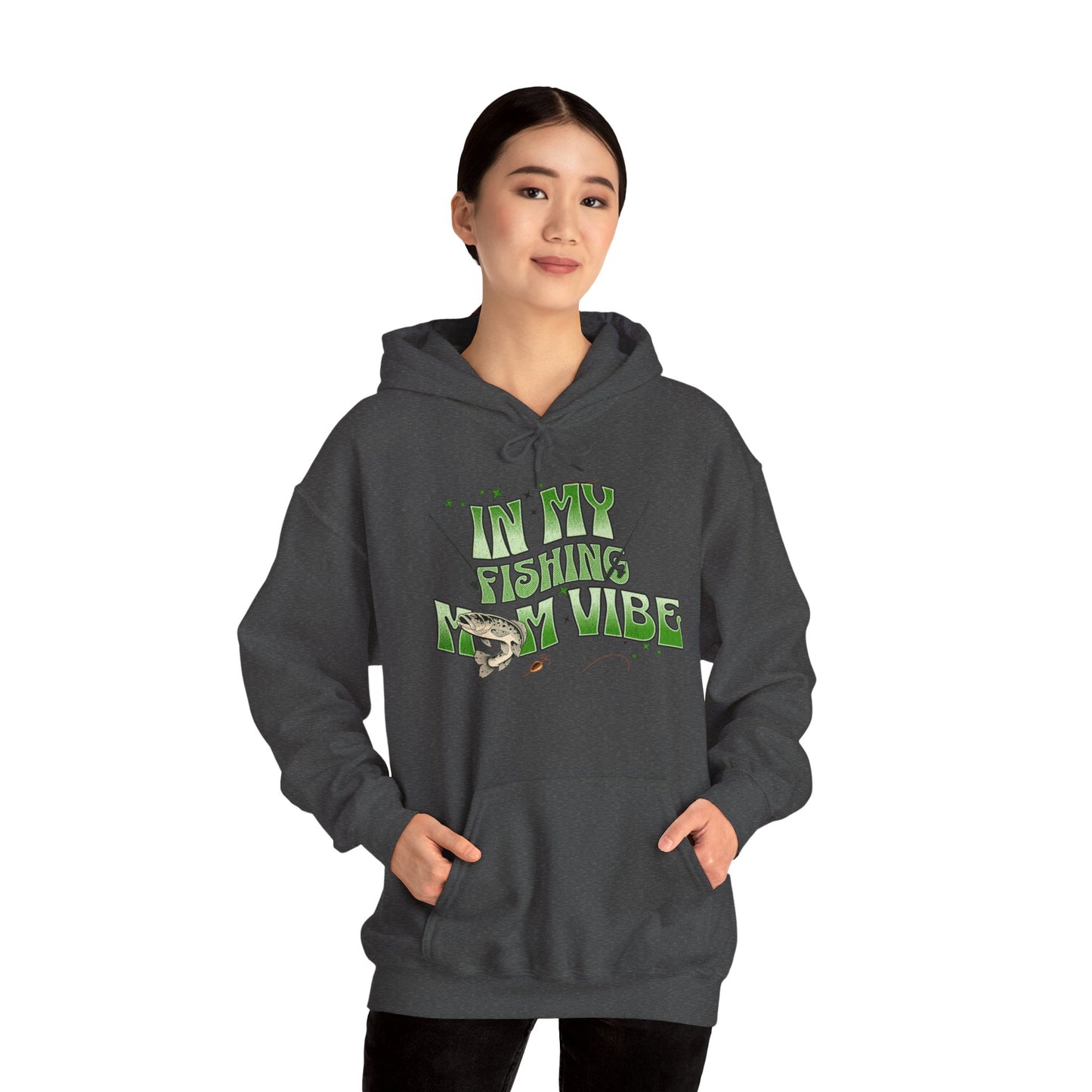 "FISHING MOM VIBE"Unisex Heavy Blend™ Hooded Sweatshirt