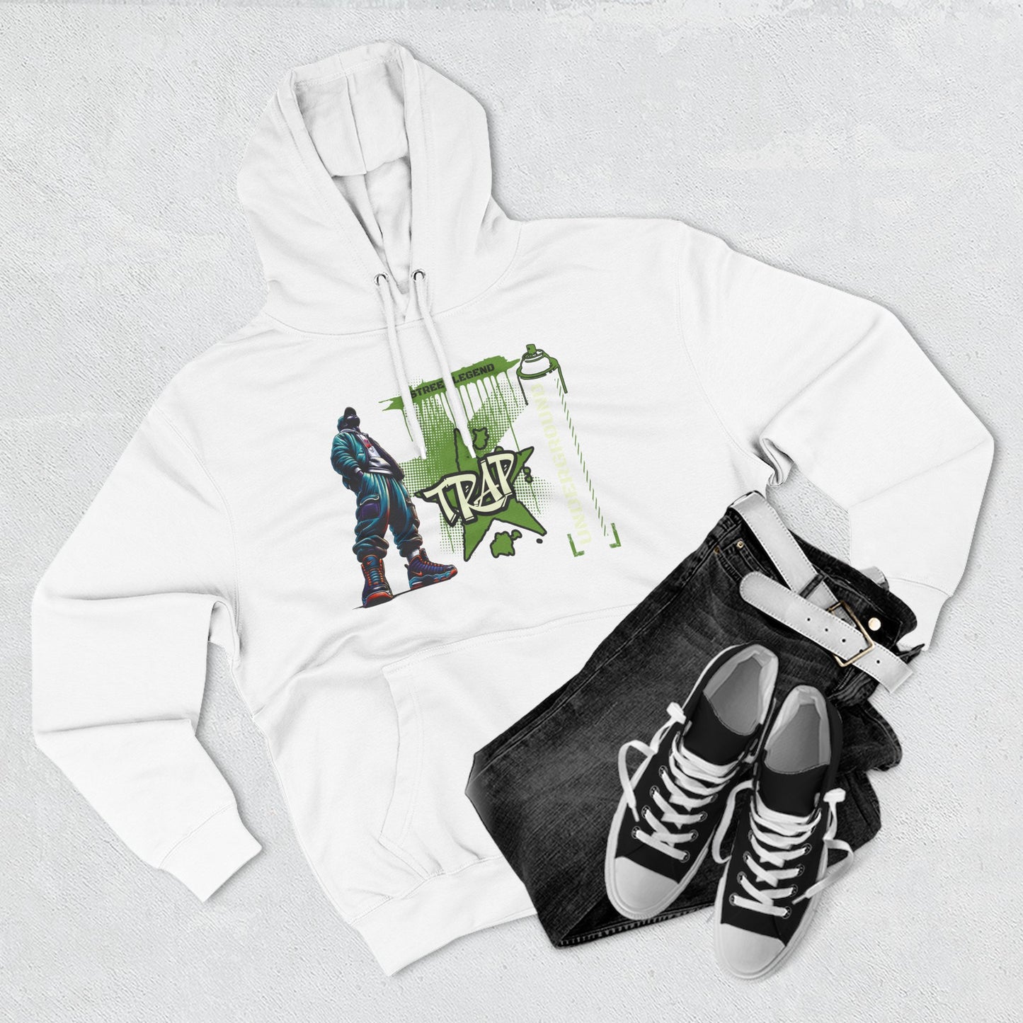 Urban Trap Fleece Hoodie - Graffiti Style Streetwear for Hip-Hop Fans
