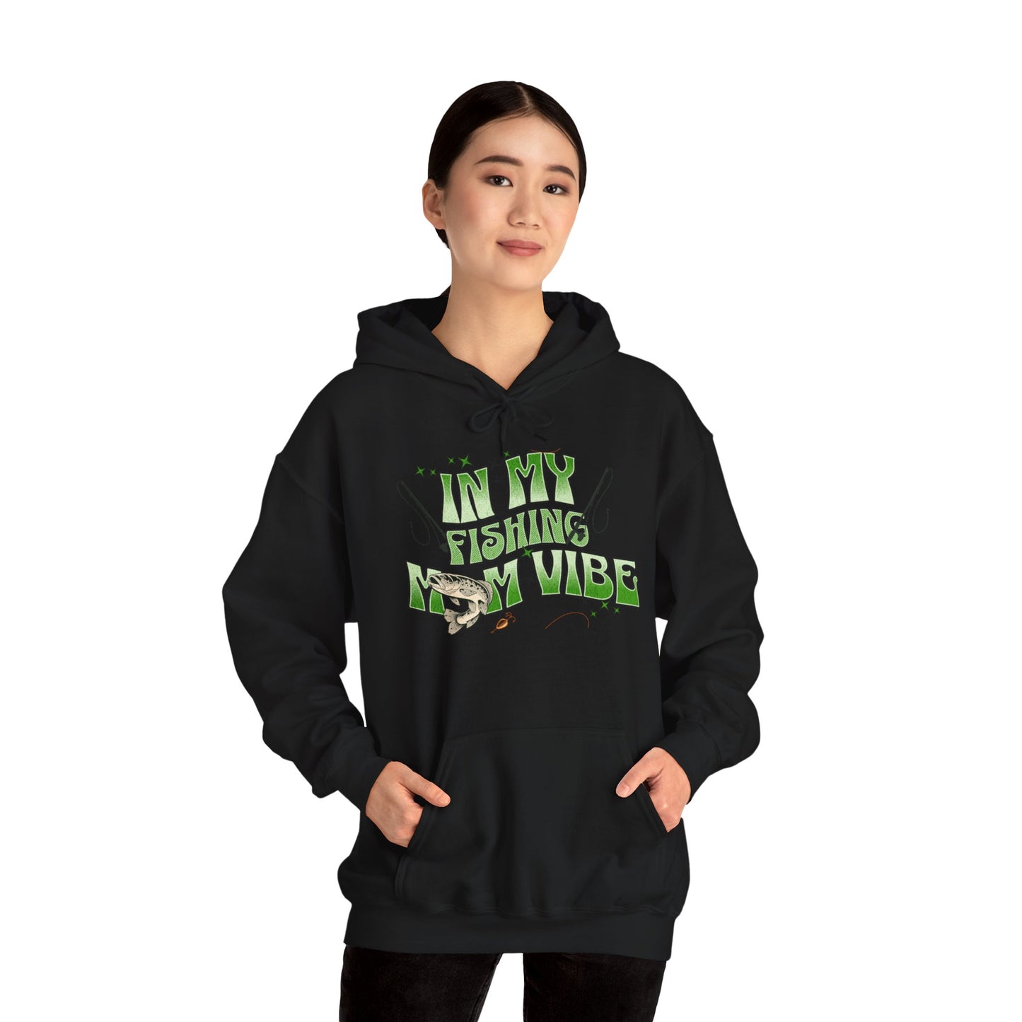 "FISHING MOM VIBE"Unisex Heavy Blend™ Hooded Sweatshirt