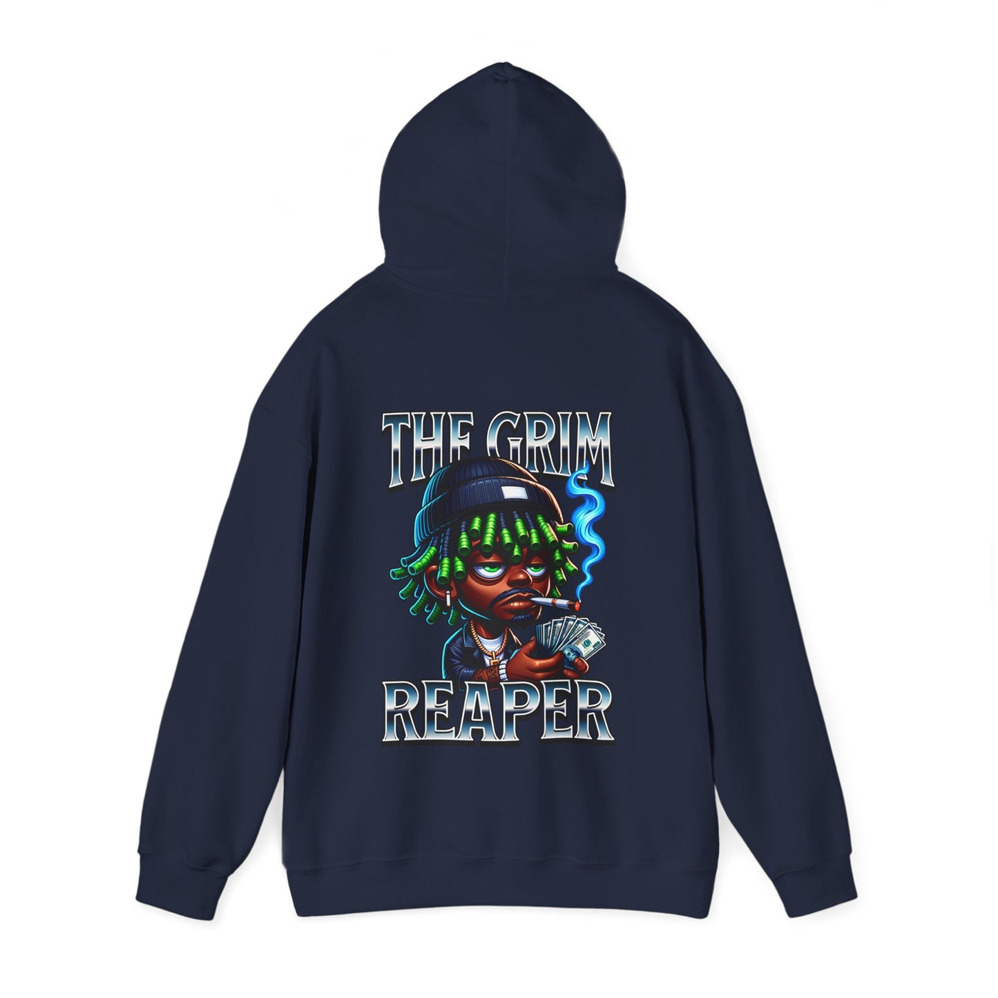 Grim Reaper Graphic Hoodie, Cozy Sweatshirt, Streetwear Fashion, Unisex Gift, Halloween Outfit, Casual Layering