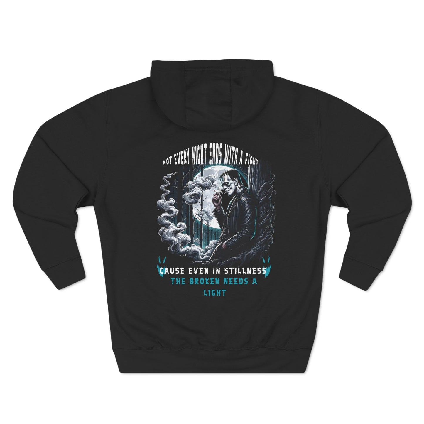 Fleece Hoodie Frankenstein Smoking Cigarette Relaxation