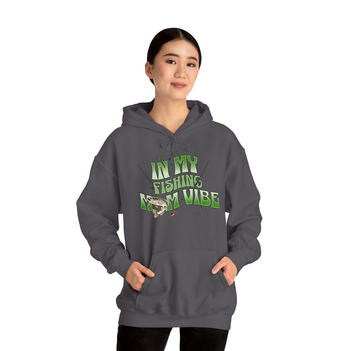 "FISHING MOM VIBE"Unisex Heavy Blend™ Hooded Sweatshirt