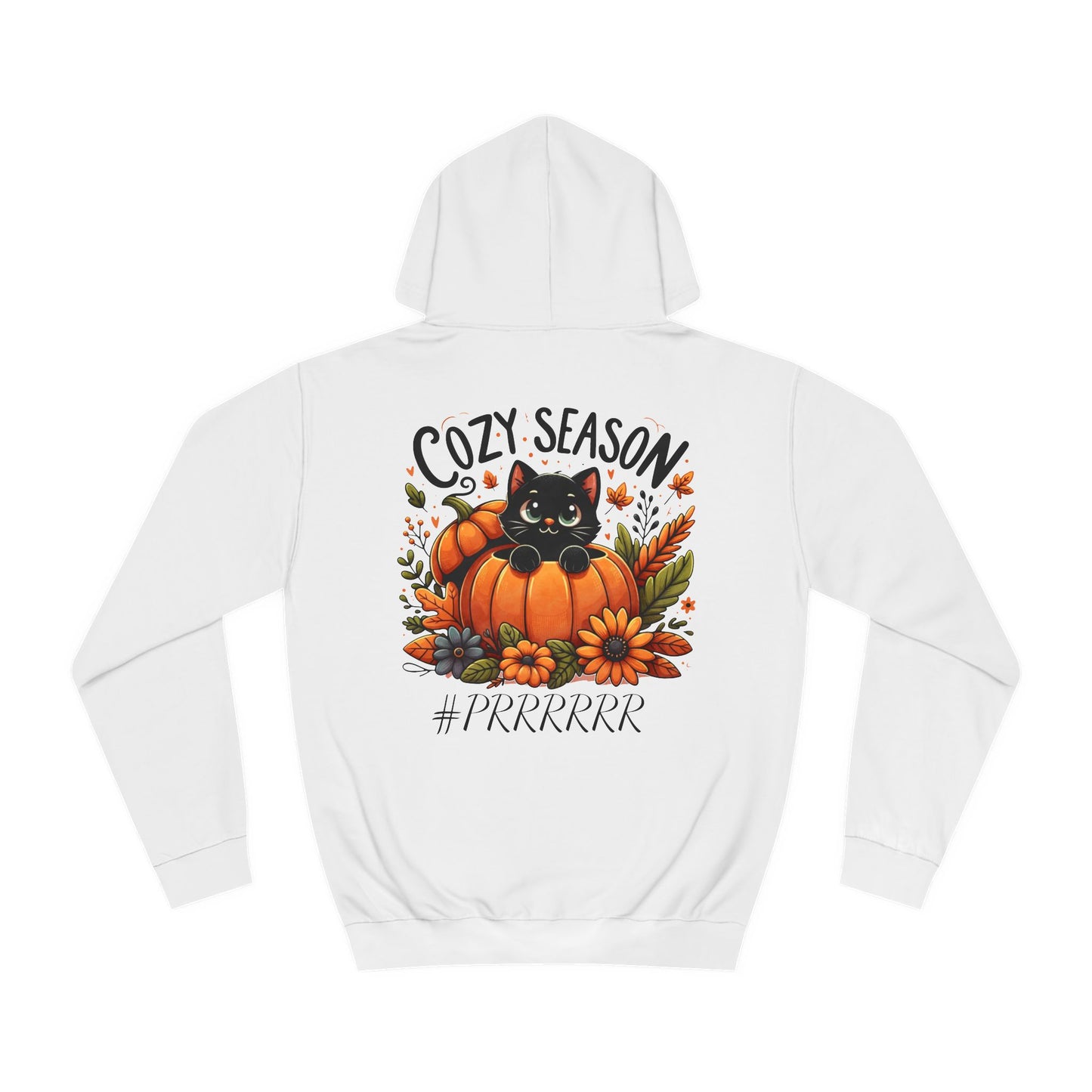 Black Kitten Pumpkin Unisex College Hoodie