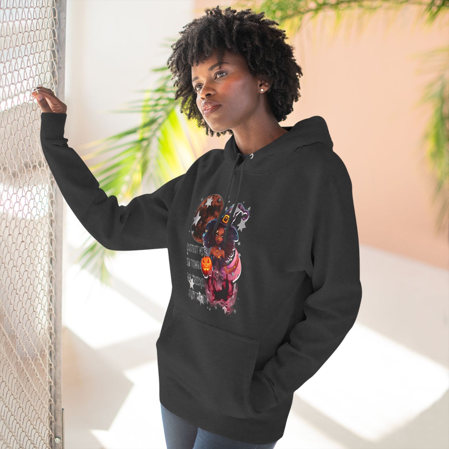 "Cutest Witch"Three-Panel Fleece Hoodie