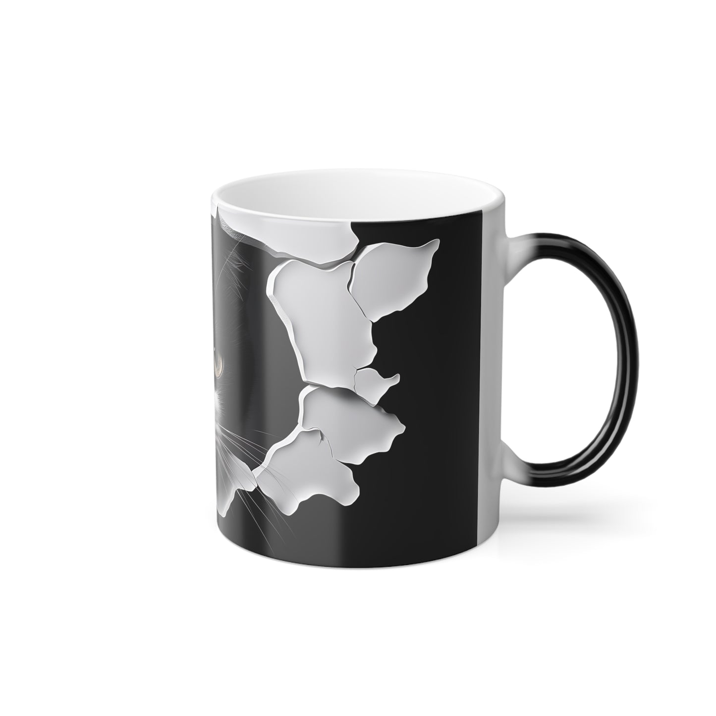 3d Cat Color Morphing Mug, 11oz