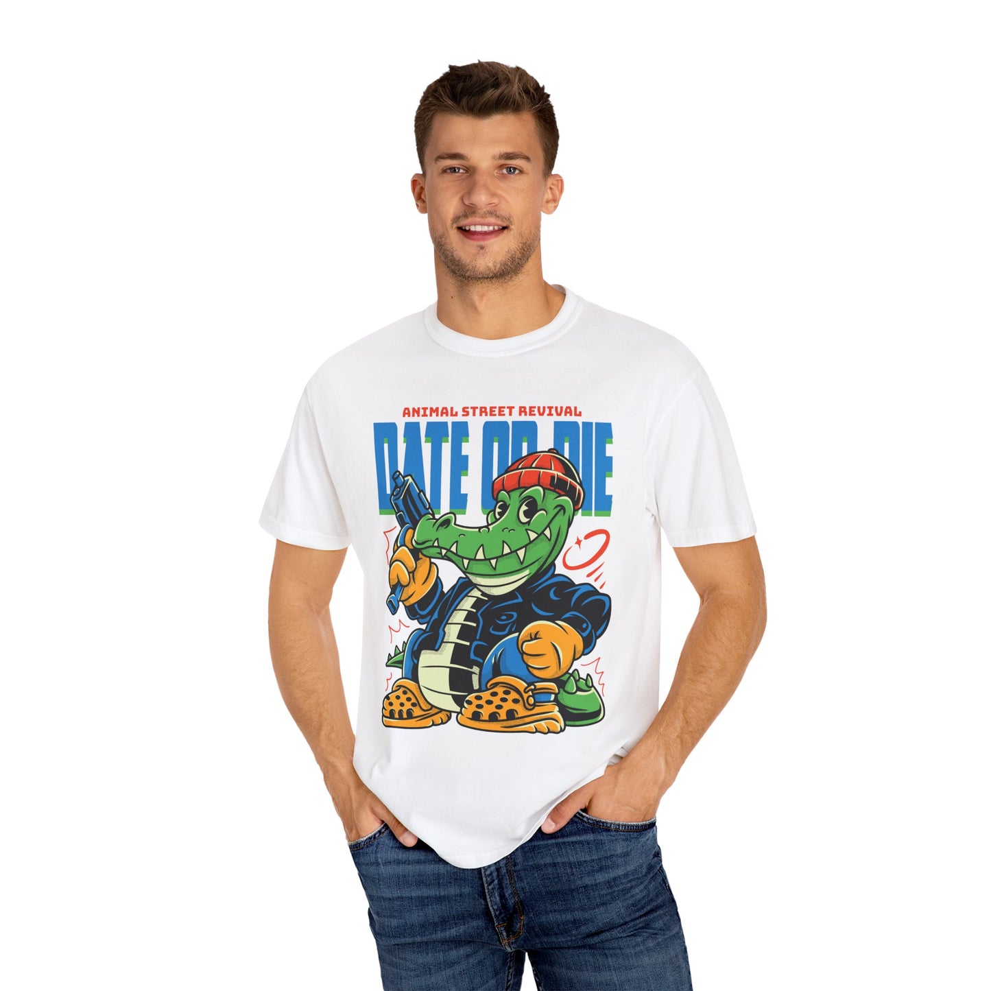 Retro Cartoon Alligator T-Shirt, Fun Graphic Tee, Casual Summer Wear, Gift for Animators, Quirky Fashion, Unique Streetwear