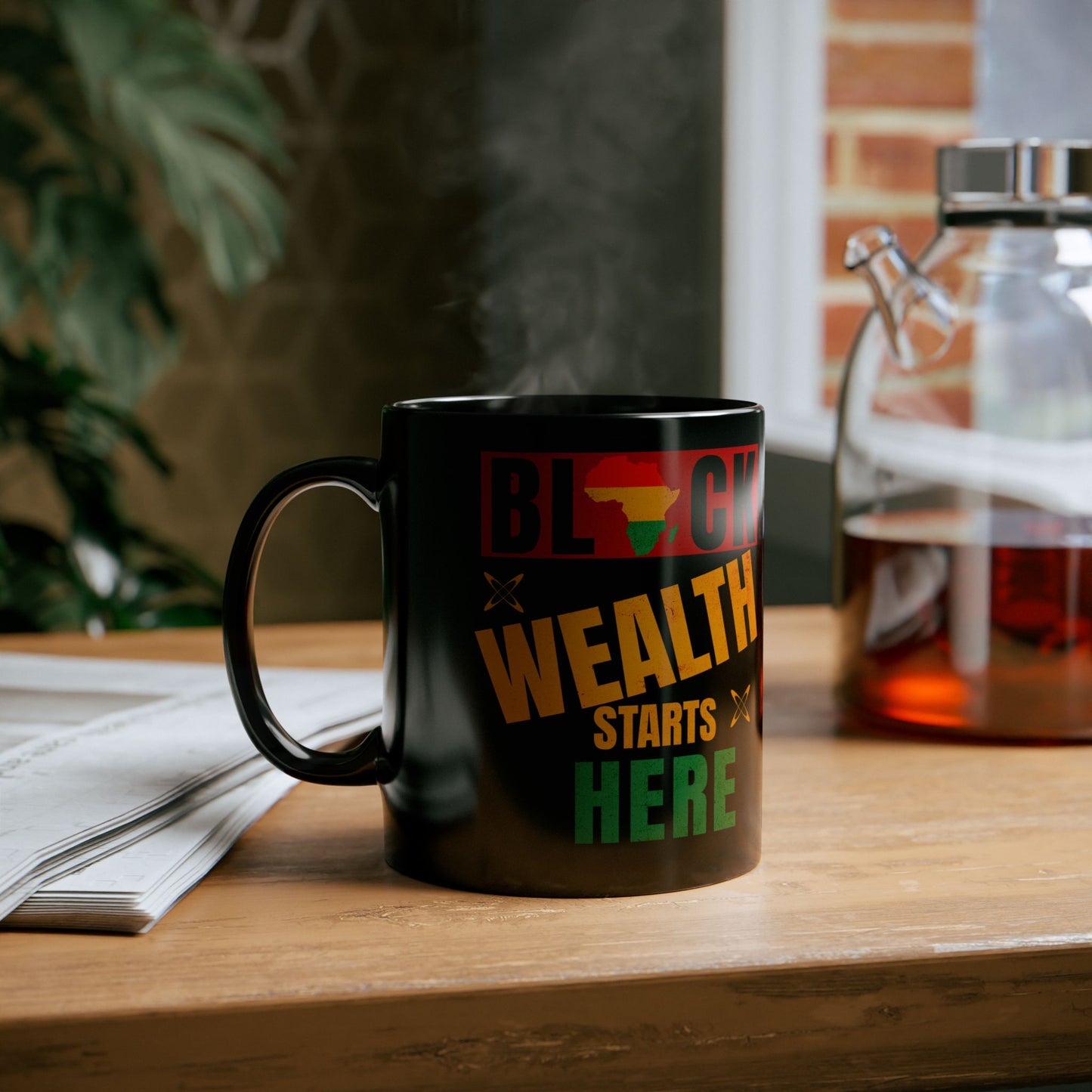 Empowering Black Wealth Mug | Inspirational Coffee Cup | Gift for Entrepreneurs, Motivational Drinkware, Affirmation Mug, Office Decor