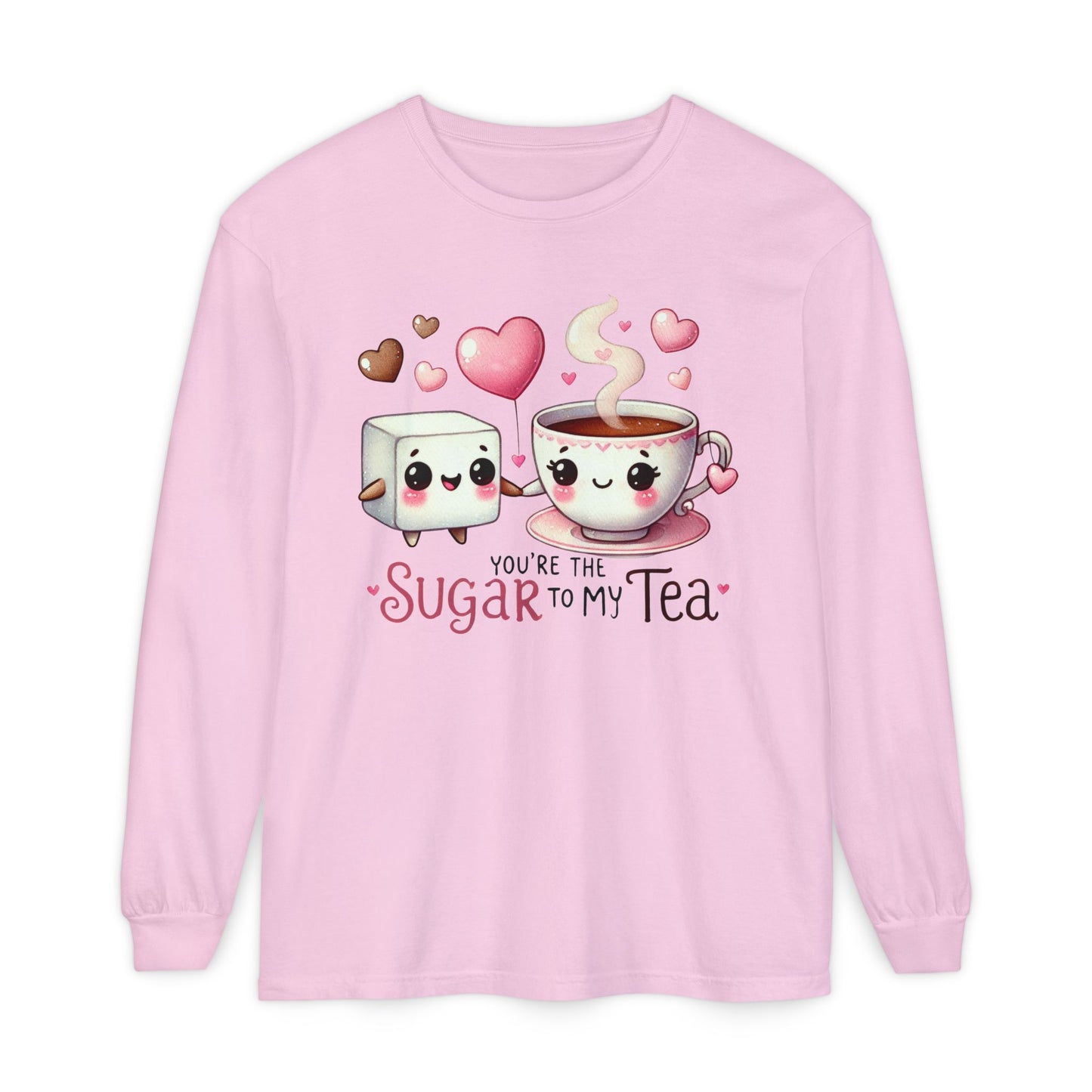 "Tea-m work Makes the Dream Work "Cute Sugar to My Tea Long Sleeve T-Shirt - Perfect Gift for Tea Lovers