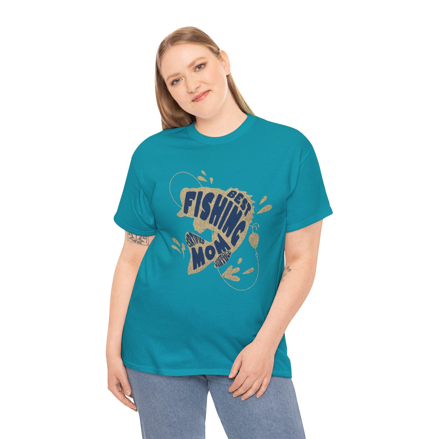 "CERTIFIEDFIED FISHING MOM" Unisex Heavy Cotton Tee