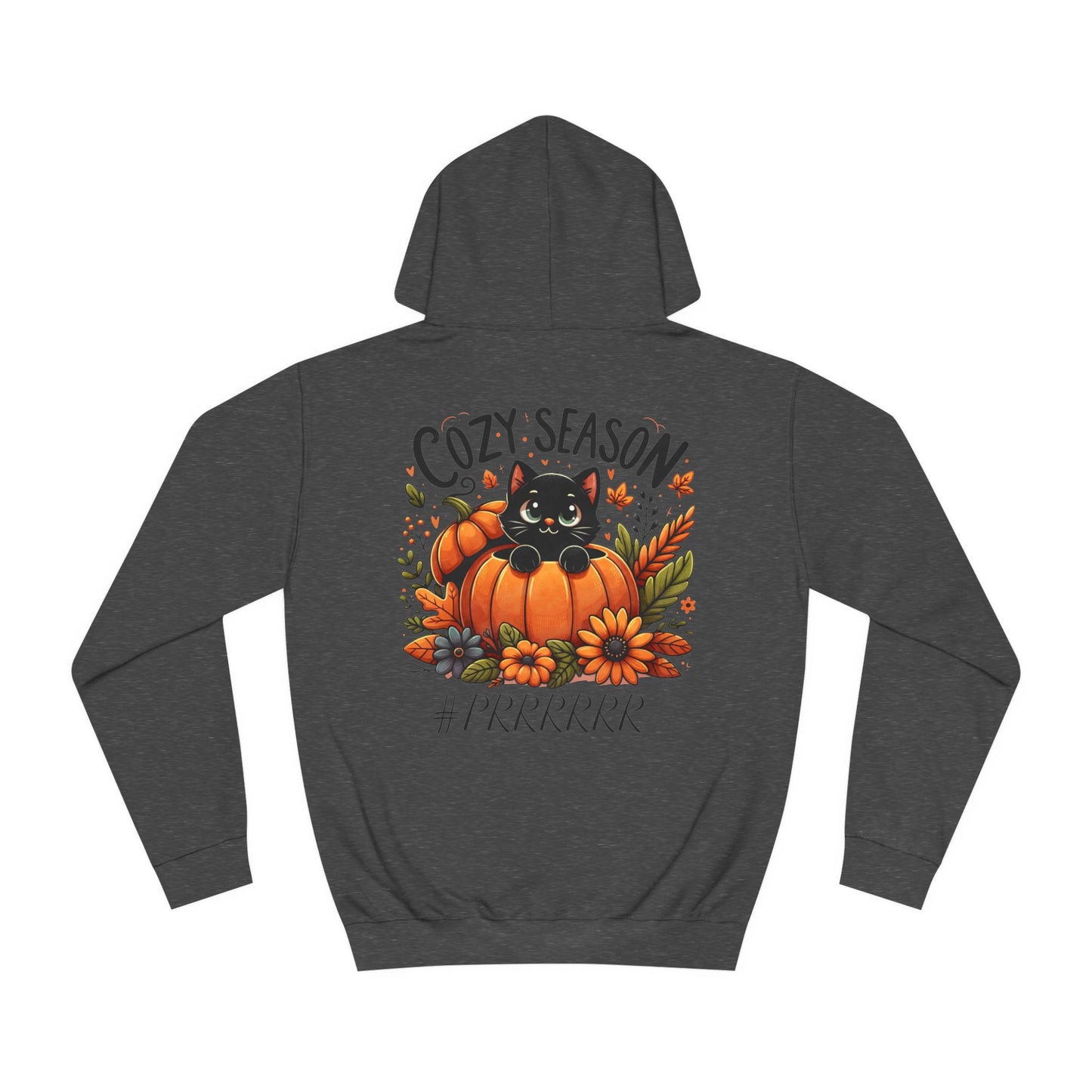 Black Kitten Pumpkin Unisex College Hoodie