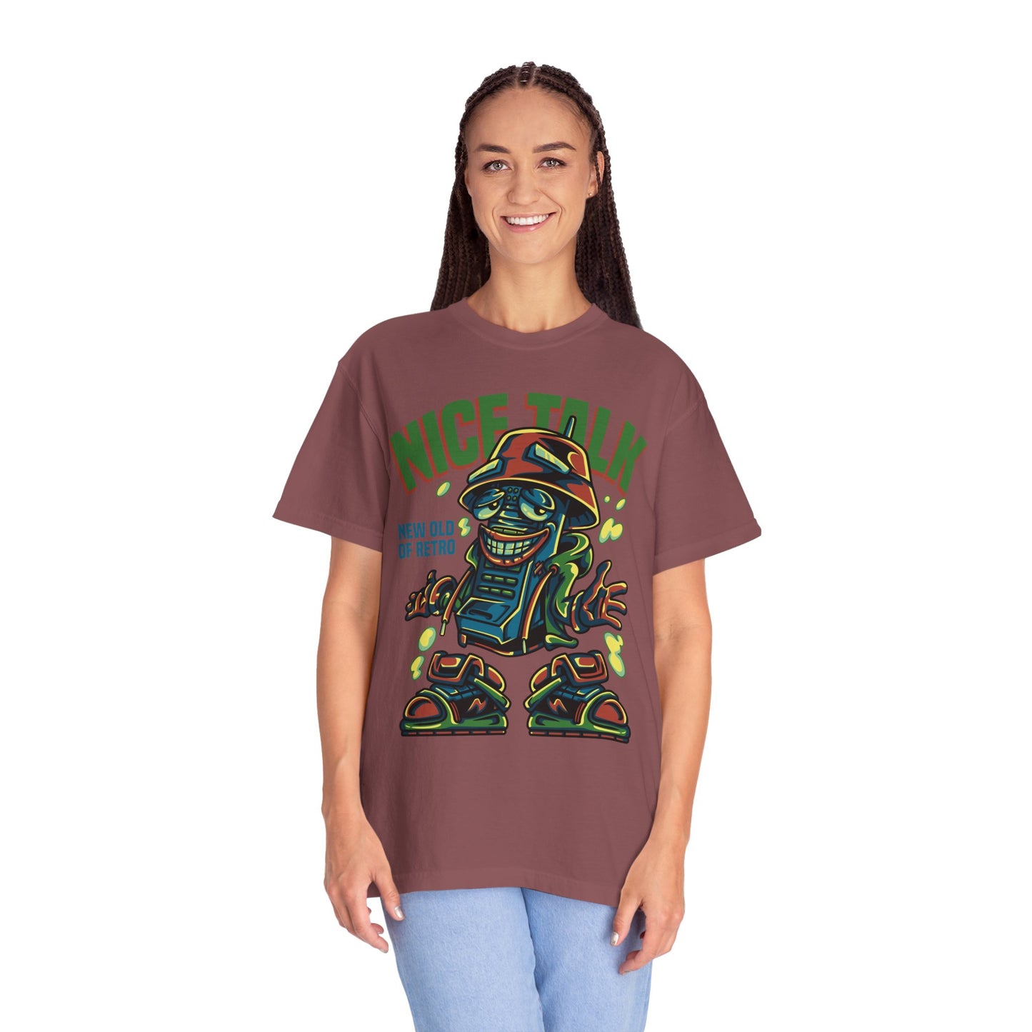 Retro Graphic T-Shirt, Fun Casual Wear, Gift for Friends, Streetwear Style, Summer Essentials, Nice Talk Design