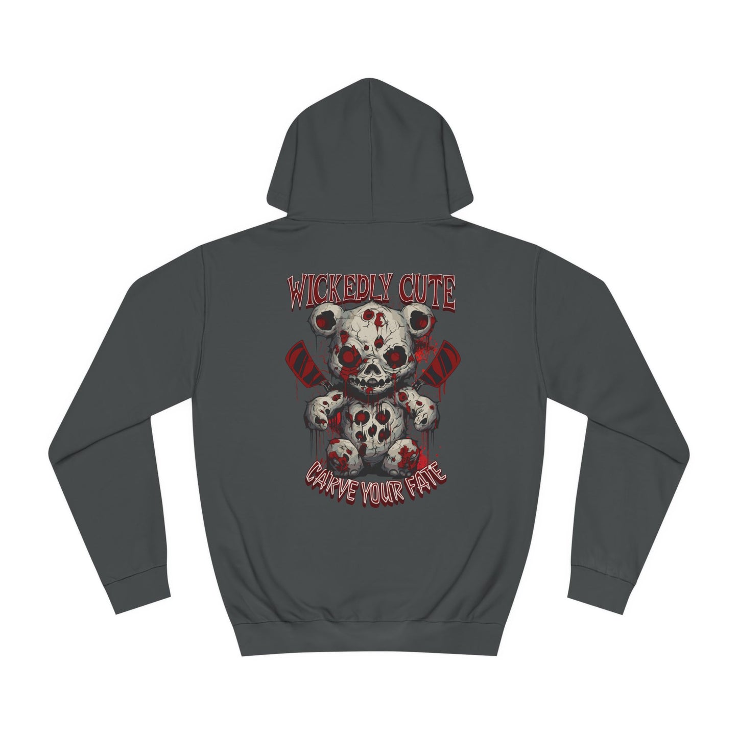 Hoodie - Horror Teddy Bear with Cleavers and Bullet Holes Design