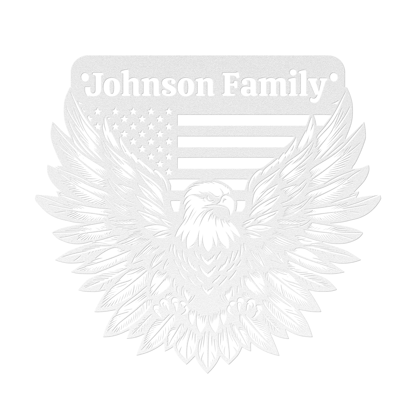 Personalized Family Die-Cut American Eagle Metal Sign