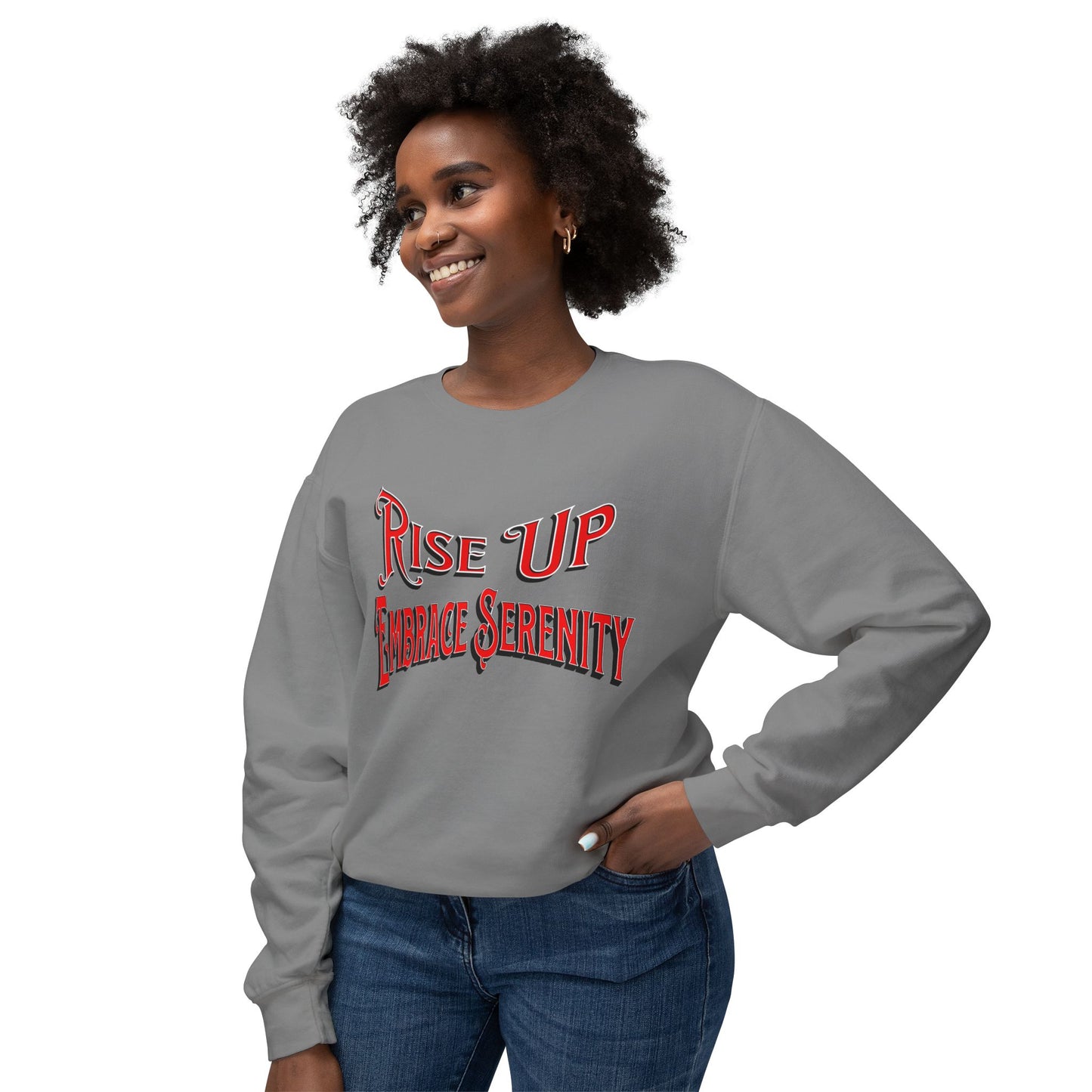 Sweatshirt Embrace Serenity Rise Up Lightweight Crewneck