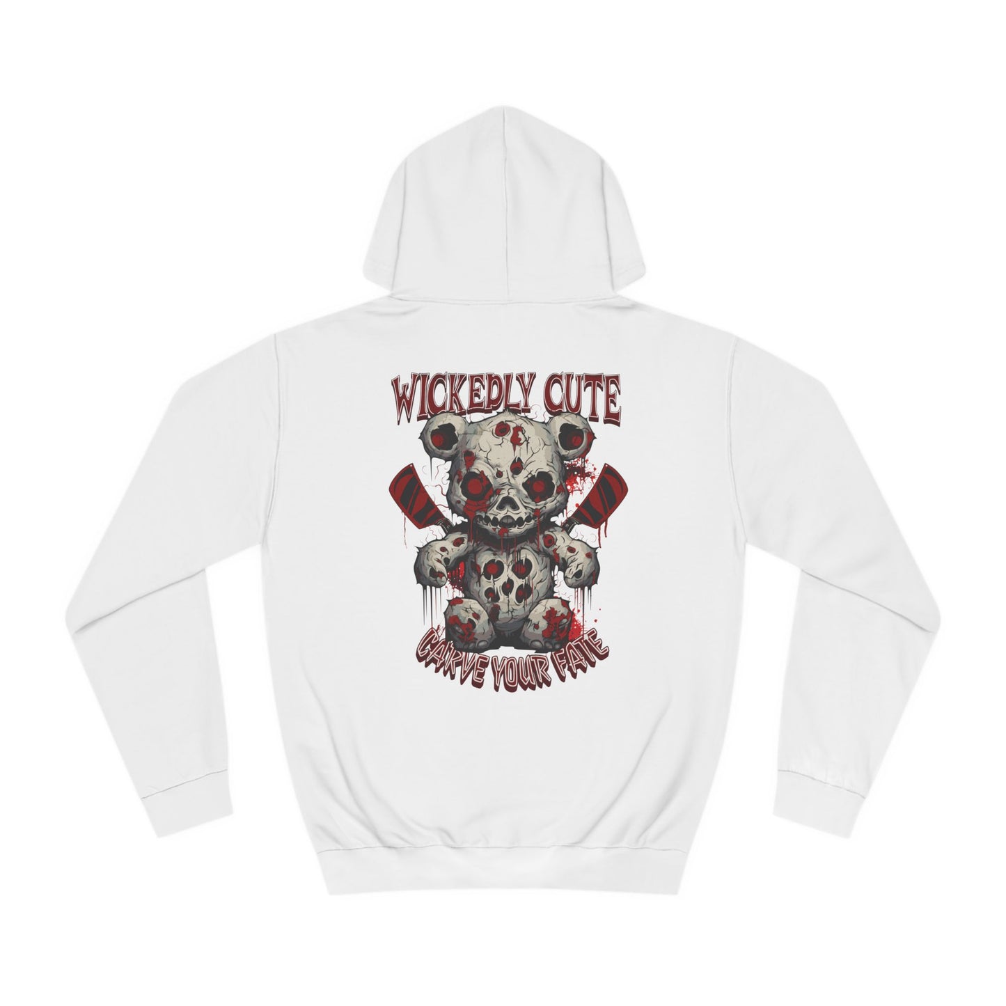 Hoodie - Horror Teddy Bear with Cleavers and Bullet Holes Design