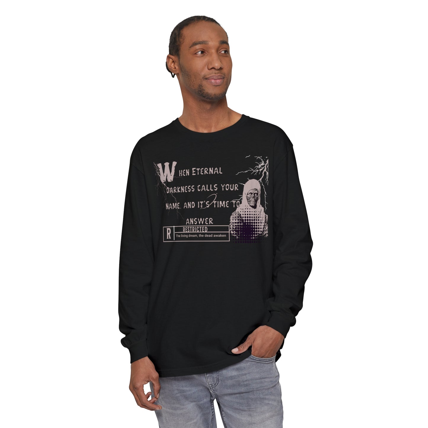 Long Sleeve T-Shirt - Eternal Darkness Call Your Name Graphic