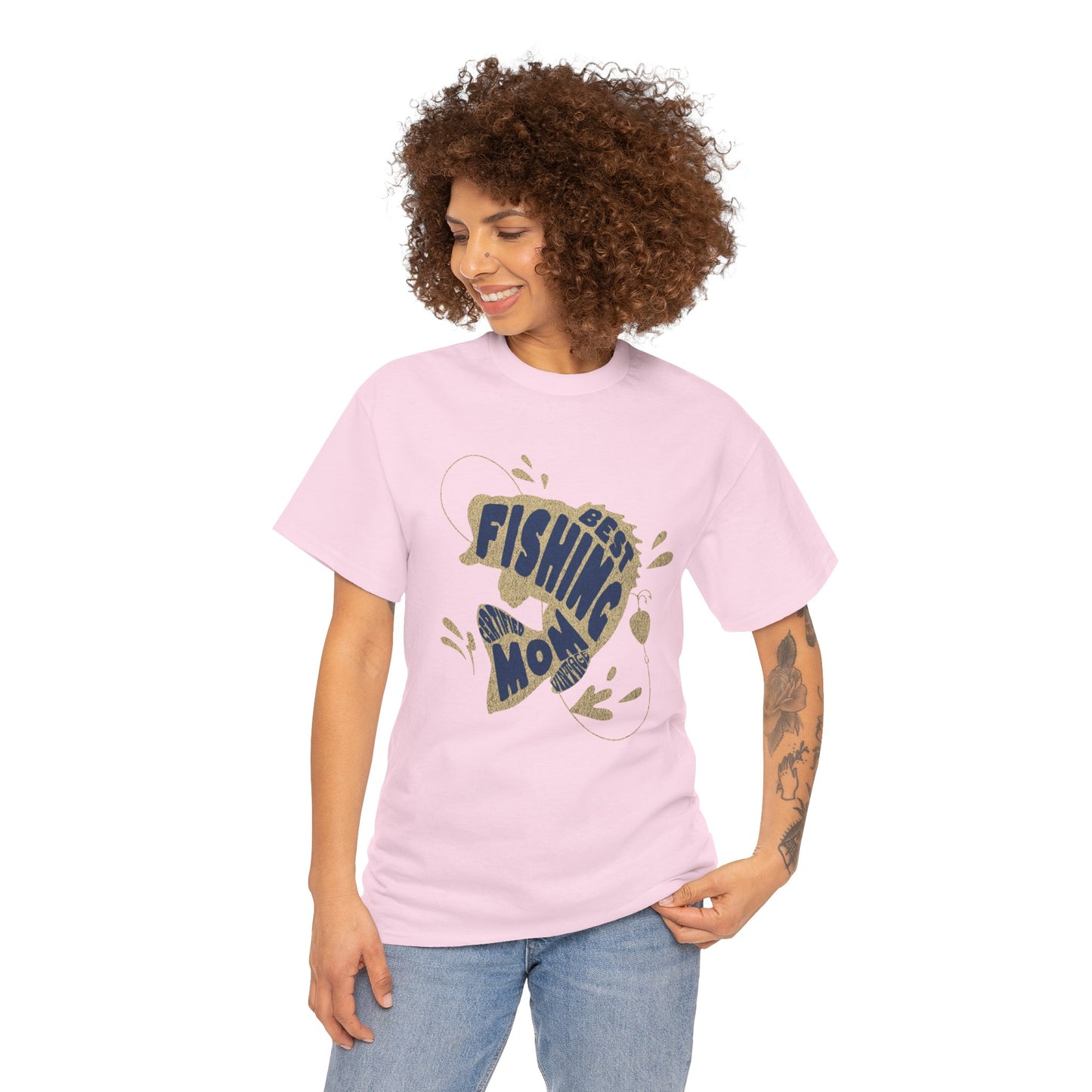 "CERTIFIEDFIED FISHING MOM" Unisex Heavy Cotton Tee