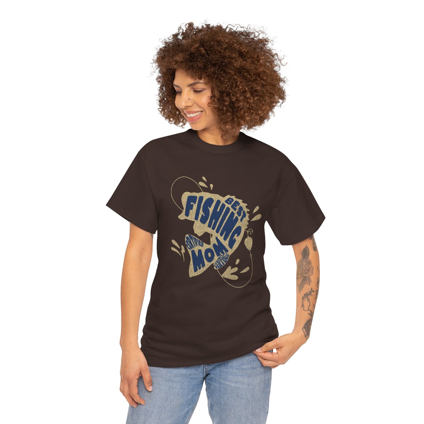 "CERTIFIEDFIED FISHING MOM" Unisex Heavy Cotton Tee