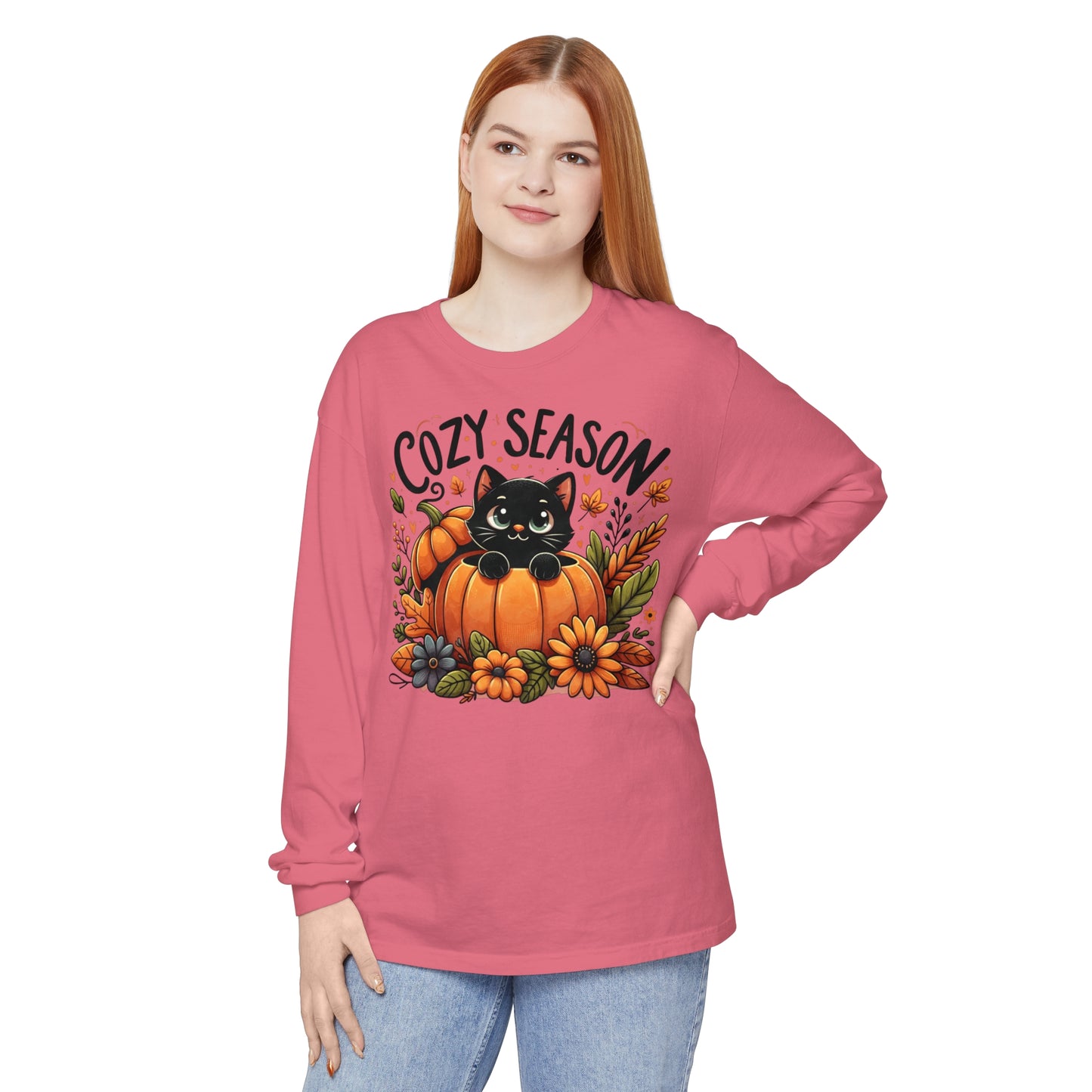 Cat Pumpkin Long Sleeve T-Shirt