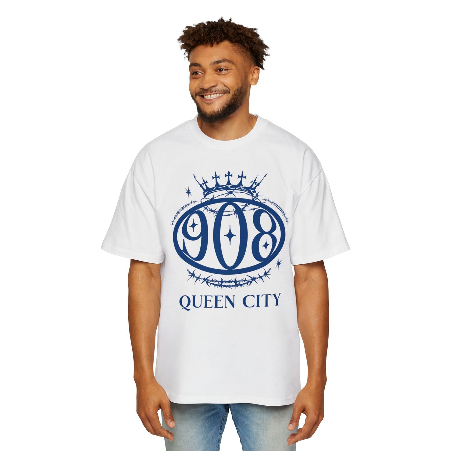 Plainfield NJ 908 Area Code Tee — Men's Oversized Graphic T-Shirt