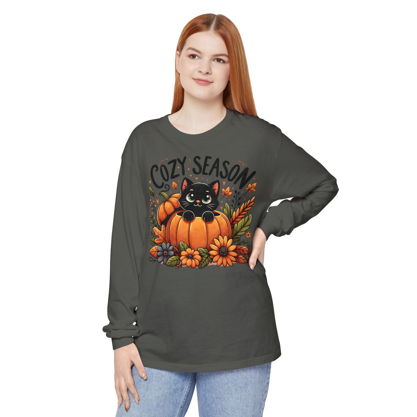 Cat Pumpkin Long Sleeve T-Shirt