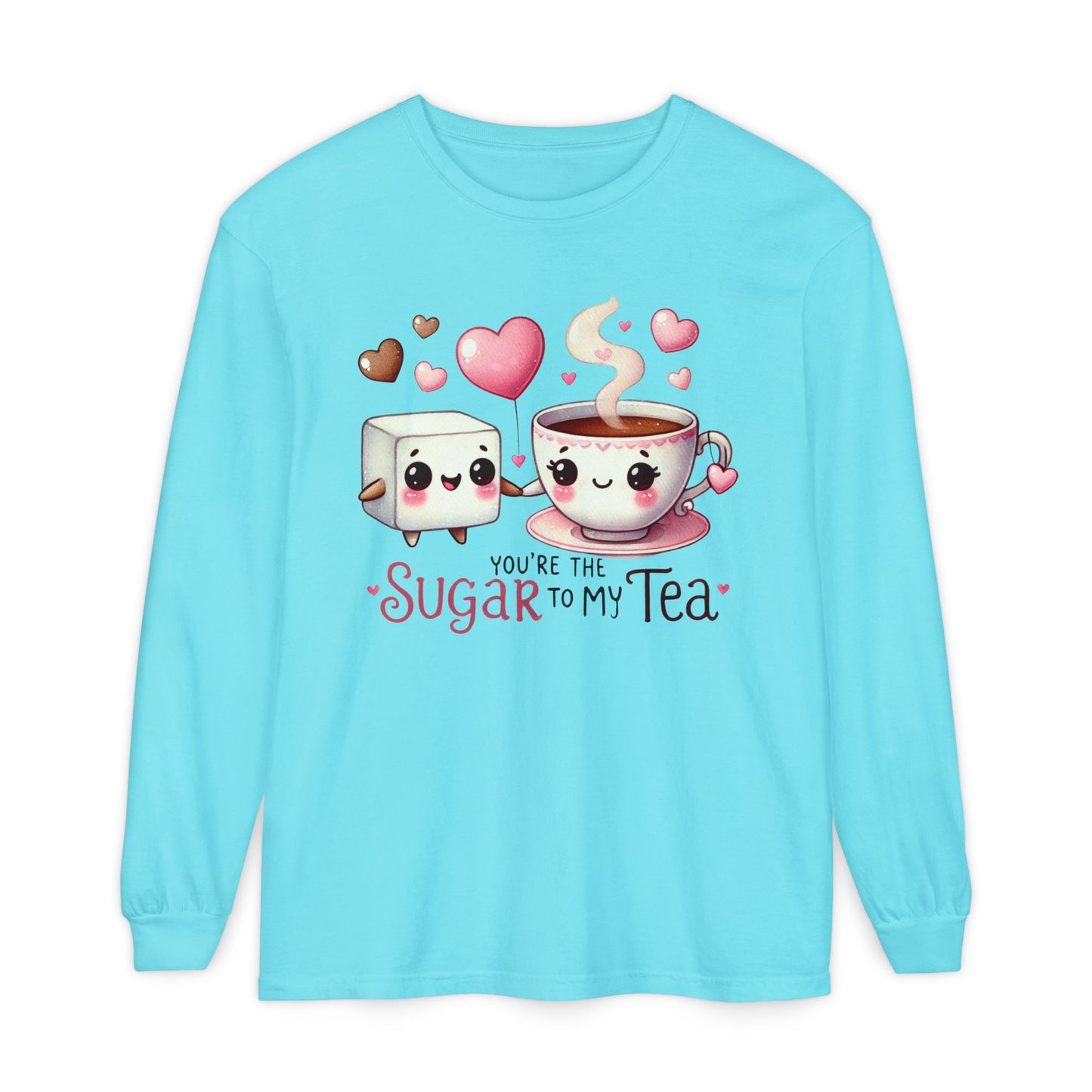 "Tea-m work Makes the Dream Work "Cute Sugar to My Tea Long Sleeve T-Shirt - Perfect Gift for Tea Lovers