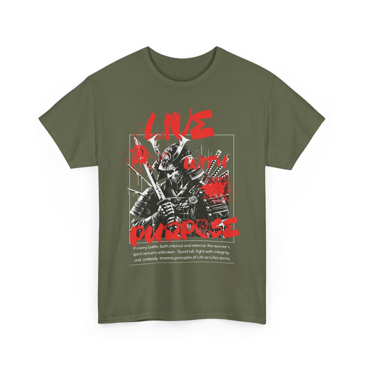 "LIVE WITH PURPOSE SAMURAI" Unisex Heavy Cotton Tee