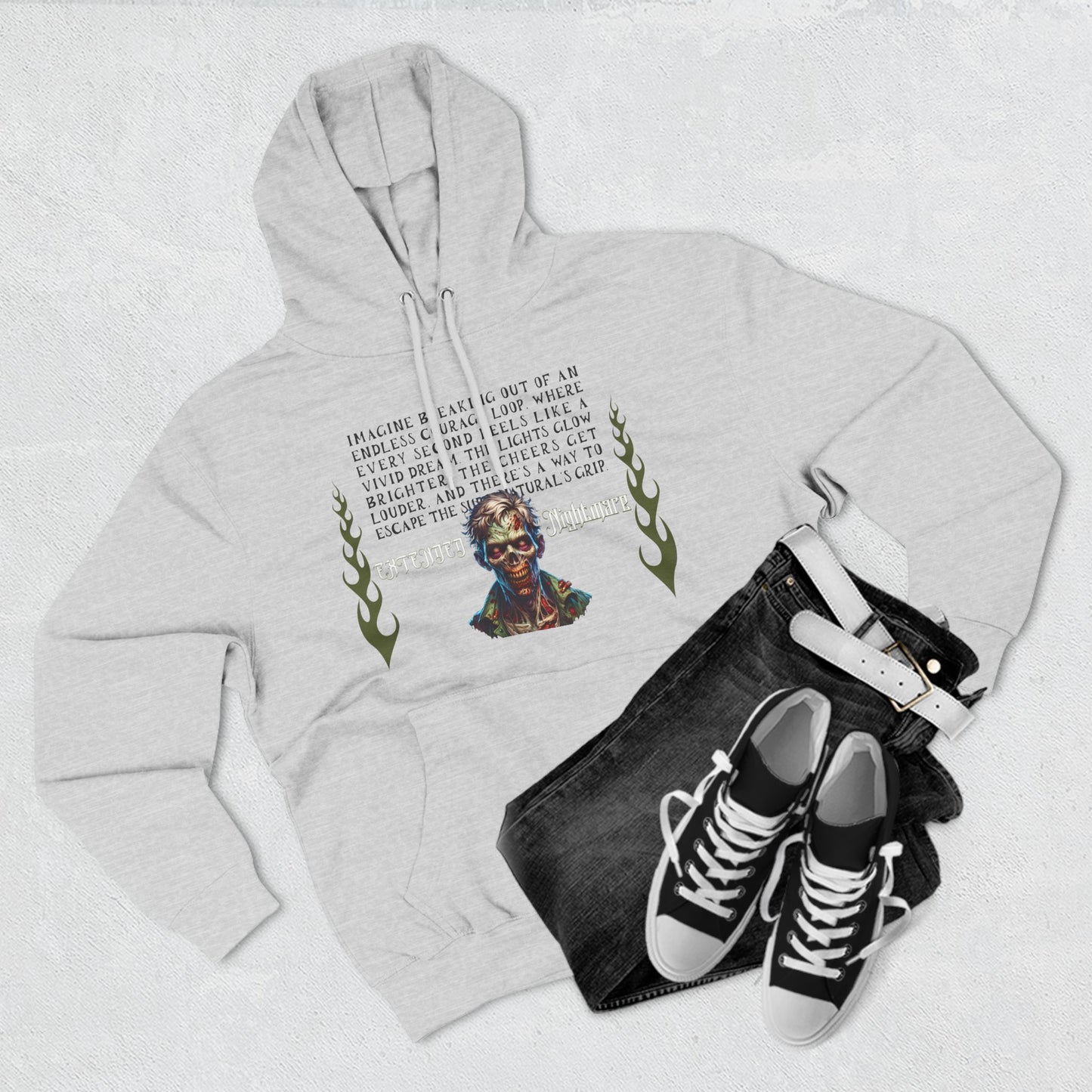 Extended Nightmare Three-Panel Fleece Hoodie