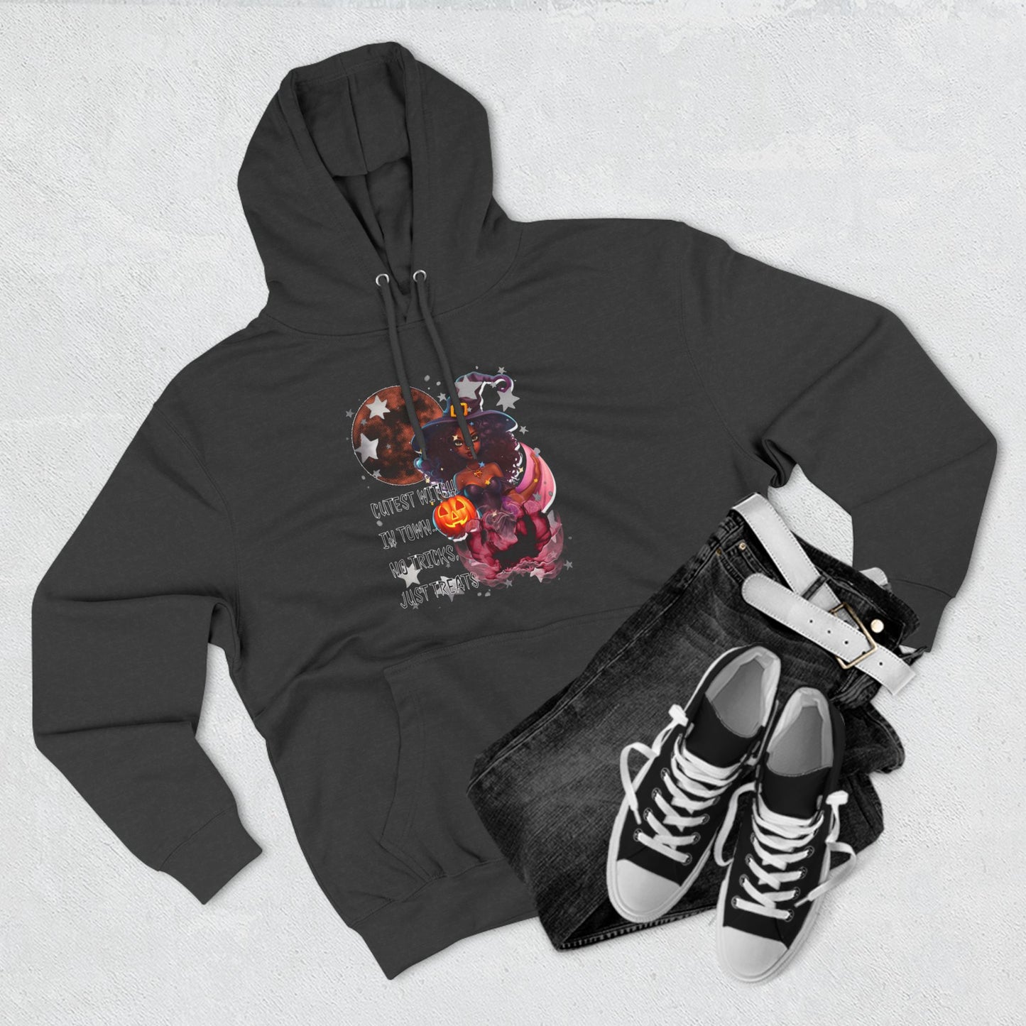 "Cutest Witch"Three-Panel Fleece Hoodie