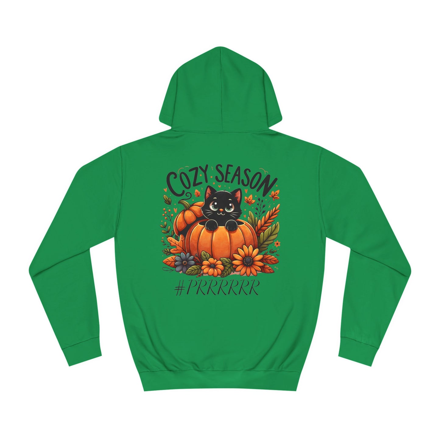 Black Kitten Pumpkin Unisex College Hoodie