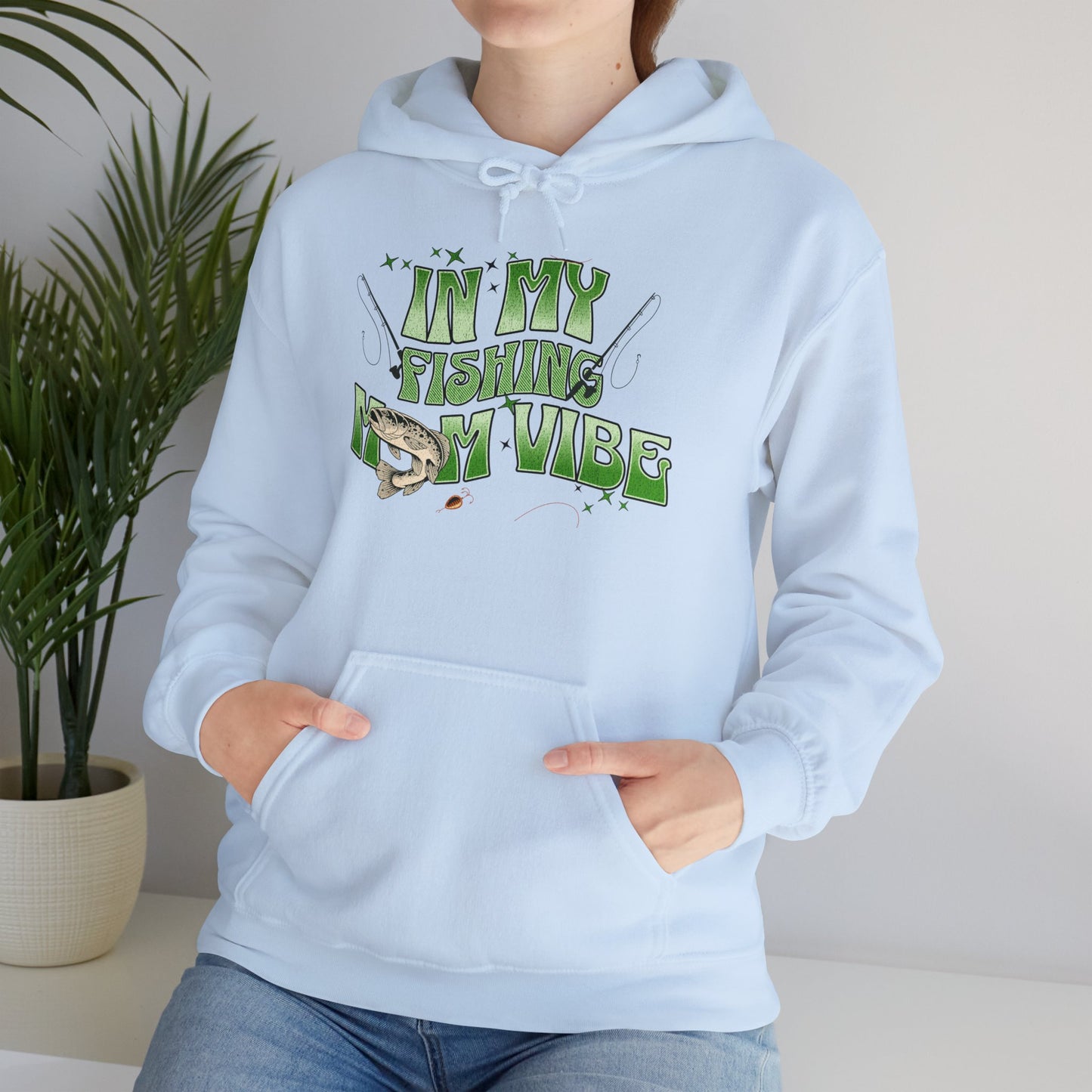 "FISHING MOM VIBE"Unisex Heavy Blend™ Hooded Sweatshirt