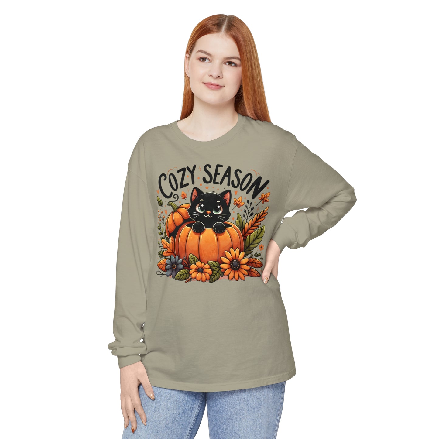 Cat Pumpkin Long Sleeve T-Shirt