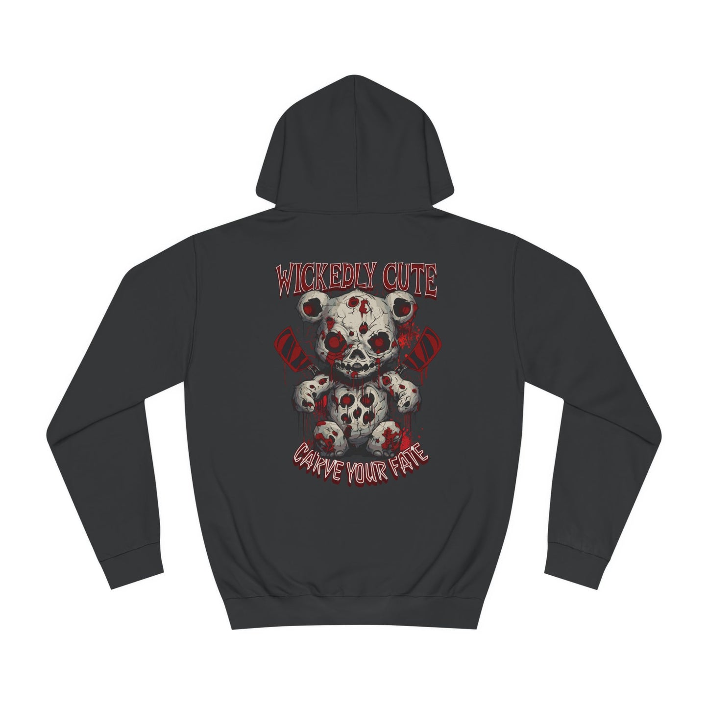 Hoodie - Horror Teddy Bear with Cleavers and Bullet Holes Design