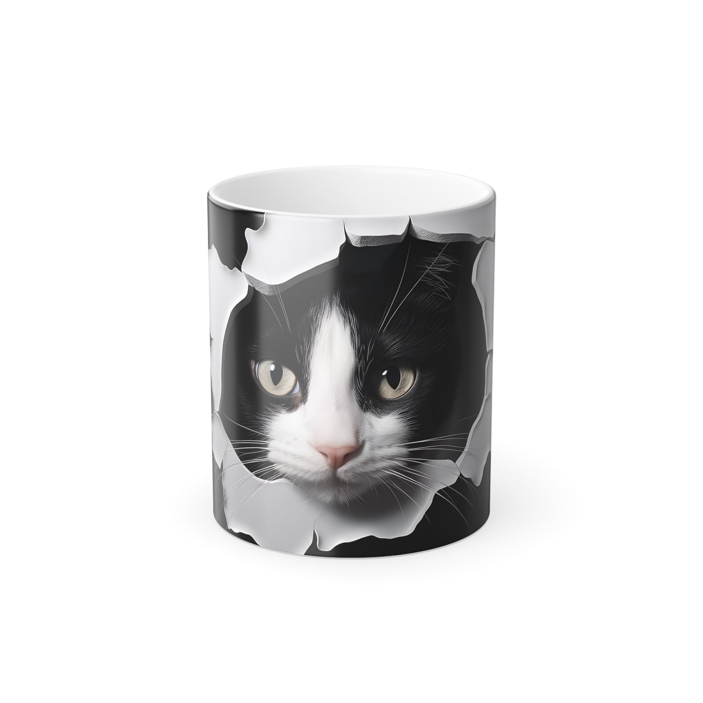 3d Cat Color Morphing Mug, 11oz