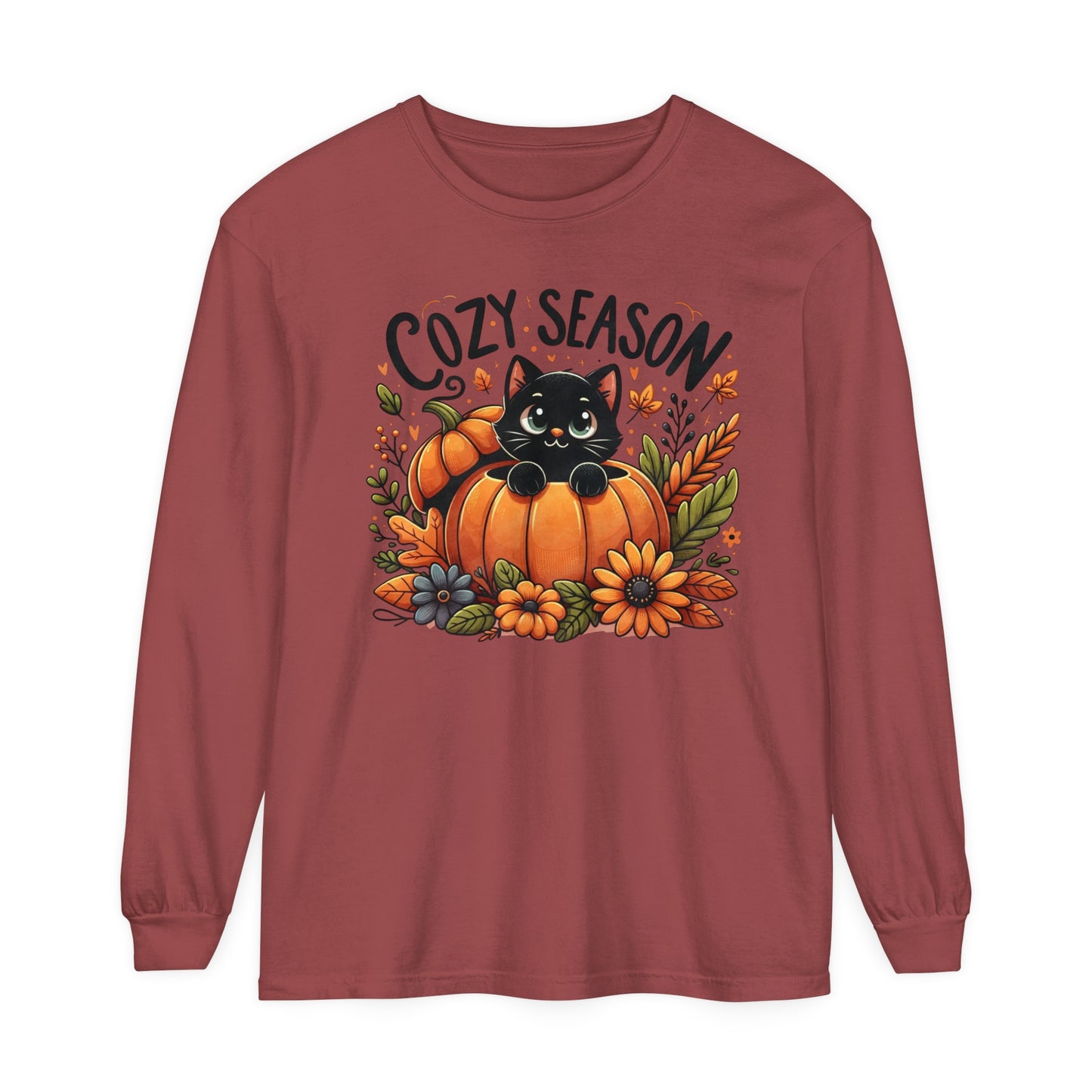 Cat Pumpkin Long Sleeve T-Shirt