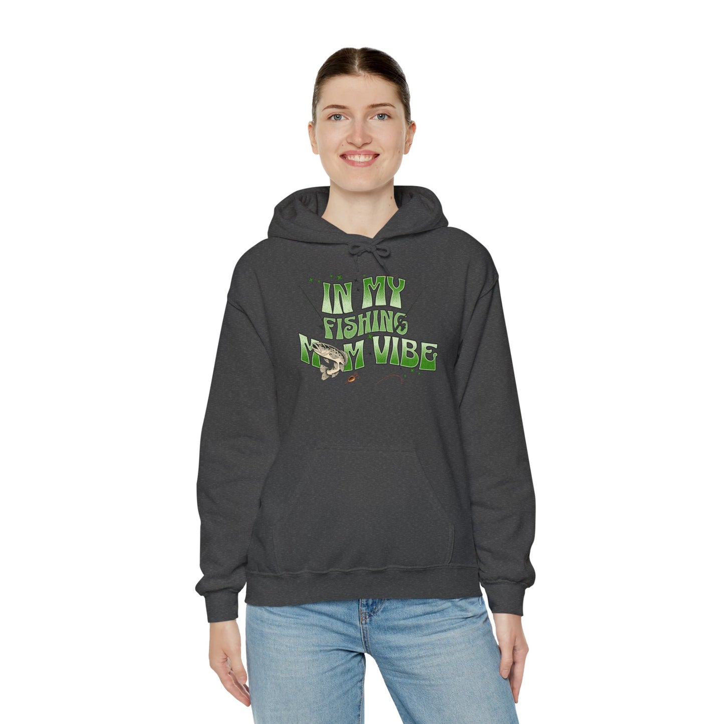 "FISHING MOM VIBE"Unisex Heavy Blend™ Hooded Sweatshirt