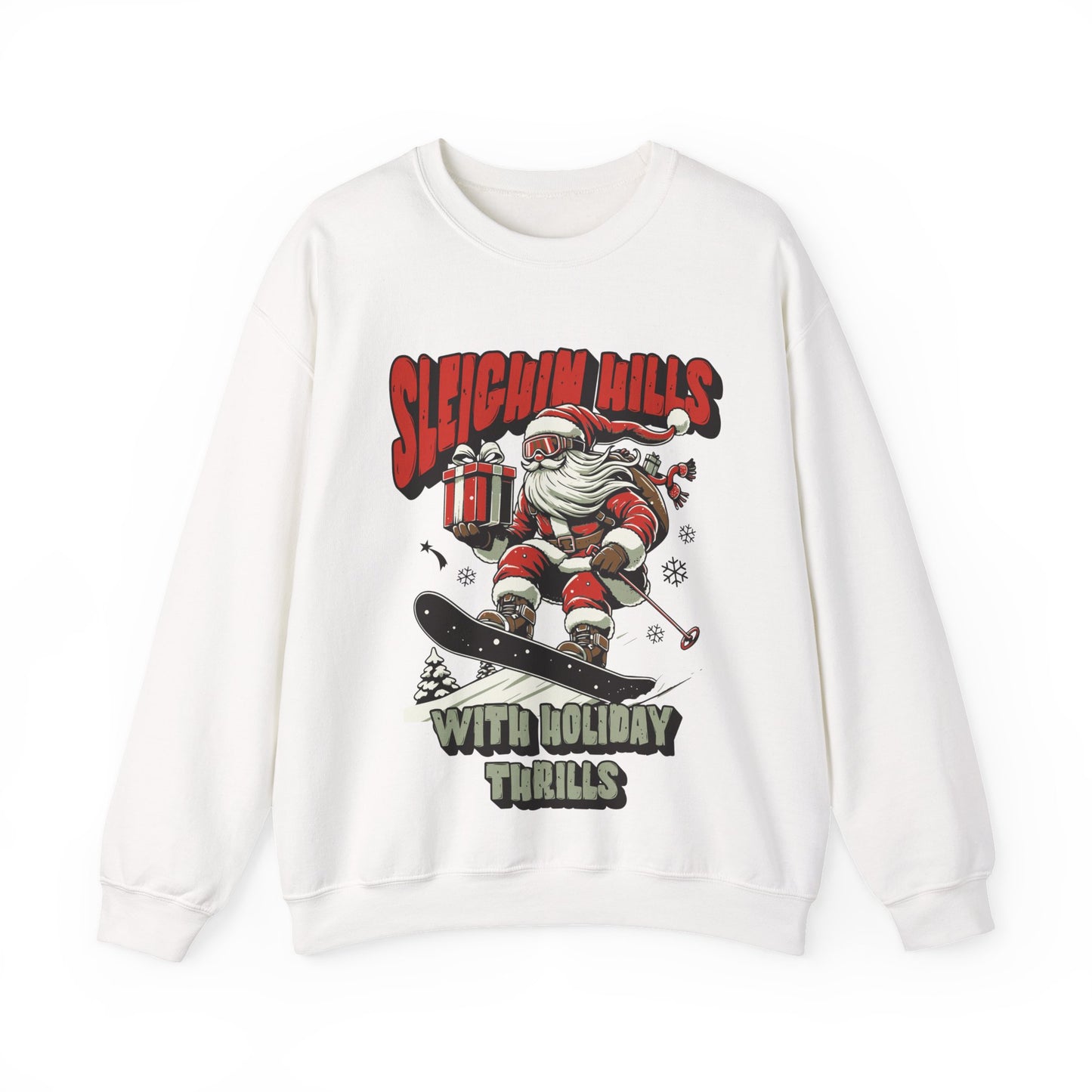 Christmas Santa Snowboard Sweatshirt