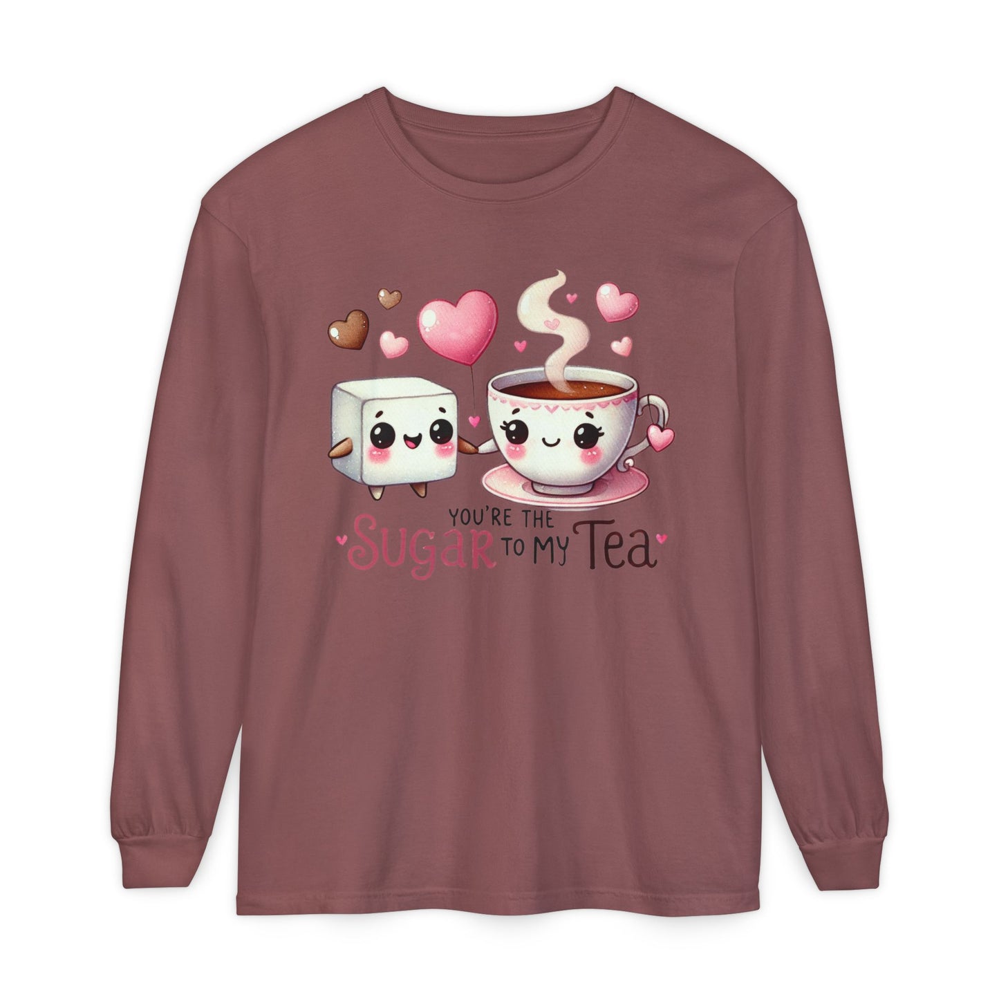 "Tea-m work Makes the Dream Work "Cute Sugar to My Tea Long Sleeve T-Shirt - Perfect Gift for Tea Lovers