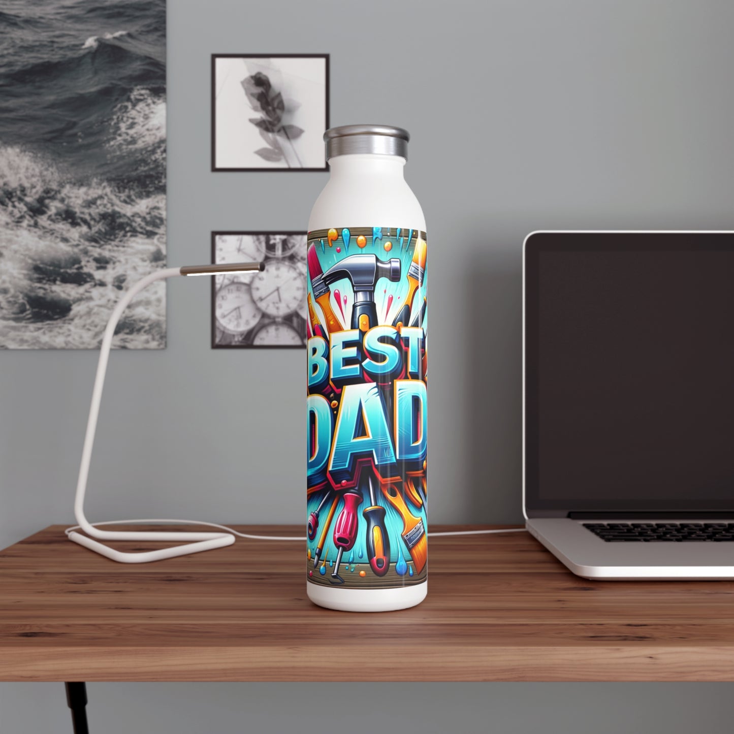 "BEST DAD" Slim Water Bottle