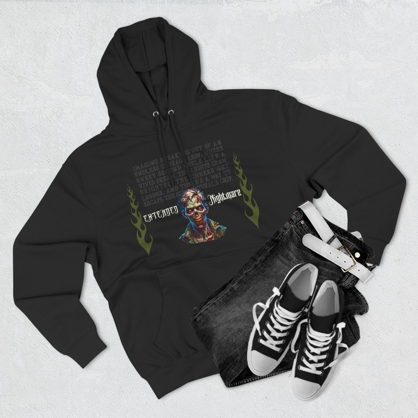 Extended Nightmare Three-Panel Fleece Hoodie