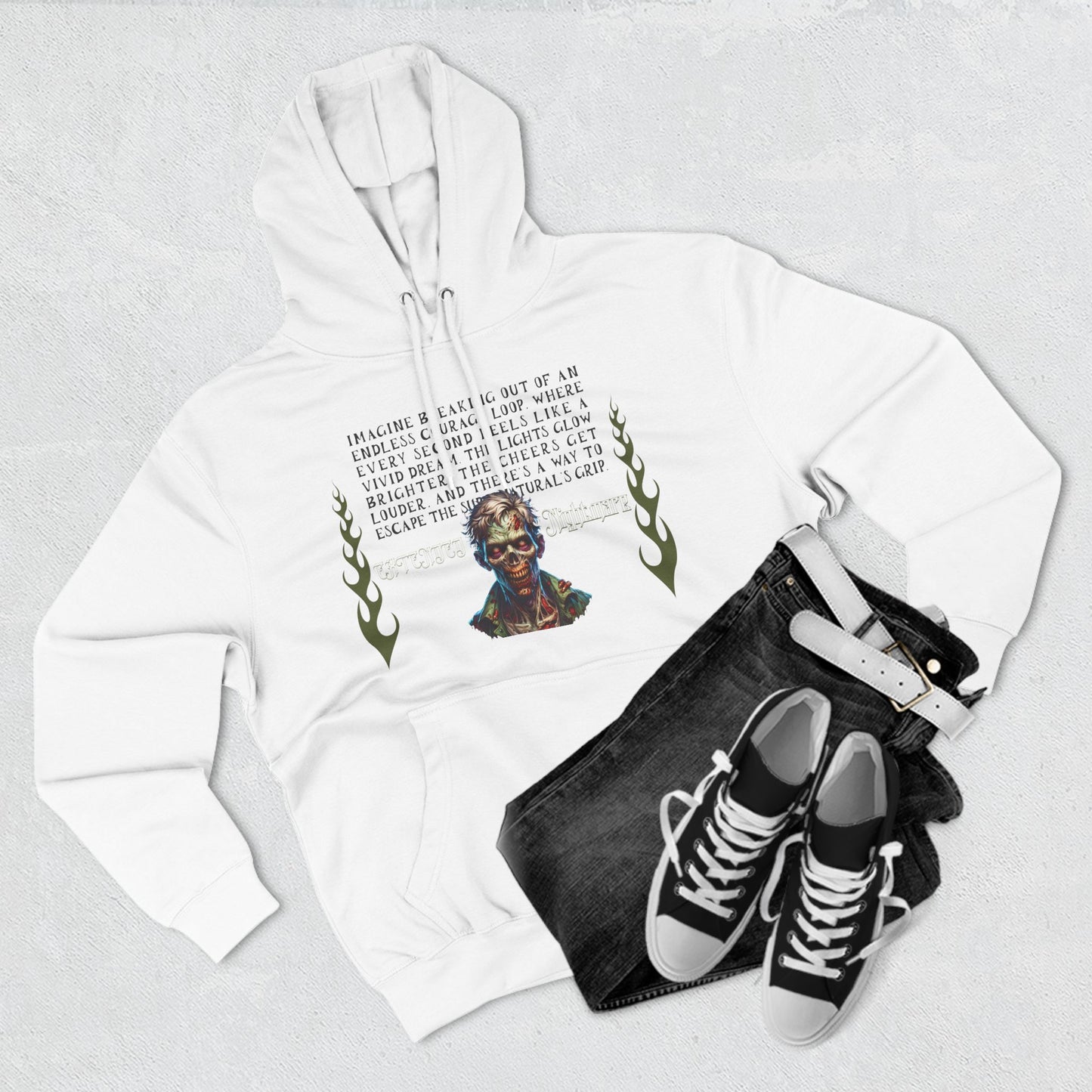 Extended Nightmare Three-Panel Fleece Hoodie