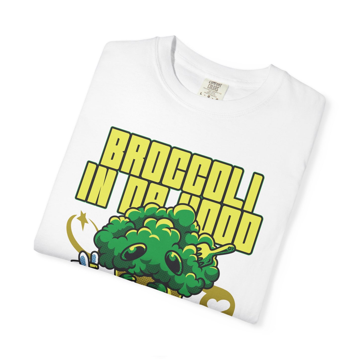Garment-Dyed Broccoli T-Shirt, Fun and Unique Casual Wear, Perfect for Vegetarians, Gym Lovers, Gift for Foodies, Healthy Lifestyle
