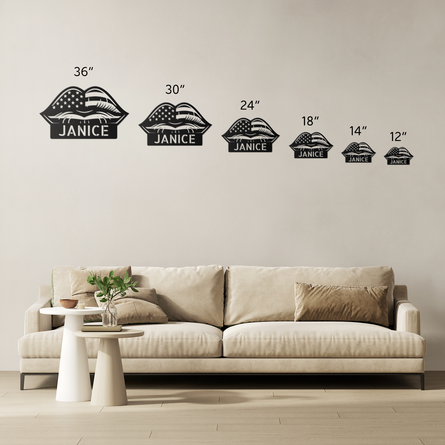 Customizable Lady Liperty Die-Cut Metal Signs