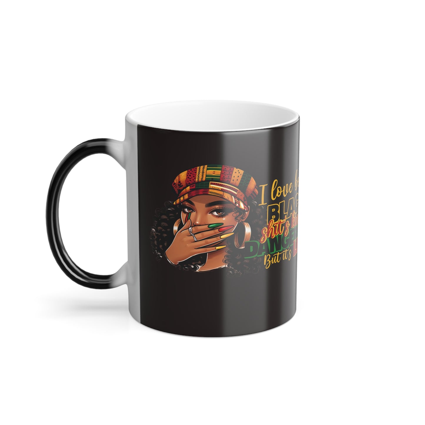 "LOVE BEING BLACK"Color Morphing Mug, 11oz